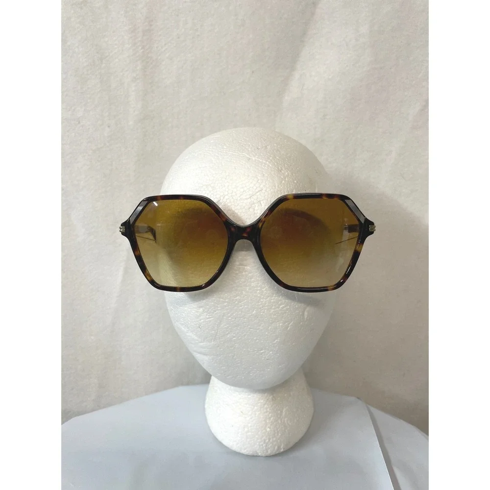 Tory Burch‎ TY 7139 Tortoise Geometric Hexagonal Sunglasses Women Brown Gradient